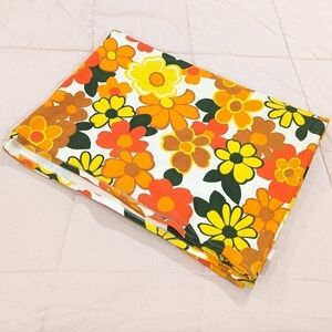 VINTAGE Esmond orange flower power bedspread